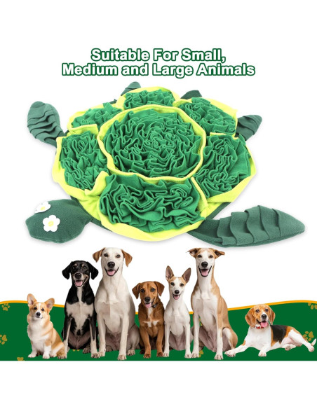 Alfombra de Olfateo para Perros FLERDMAU Verde 50cm - Juguete Interactivo