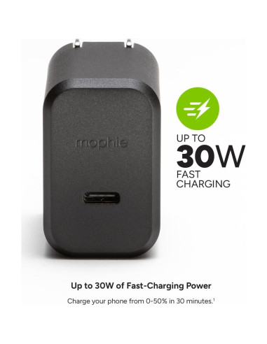 Cargador Rápido USB-C Mophie 30W - Compacto y Ecológico