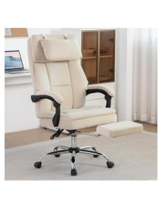Silla de Oficina Ergonómica Ball & Cast Beige con Reposapiés