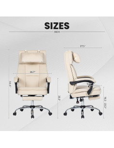 Silla de Oficina Ergonómica Ball & Cast Beige con Reposapiés 2