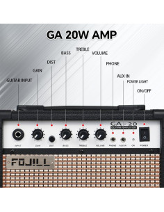 Amplificador de Guitarra Eléctrica Fojill GA-20 20W Portátil Negro 2