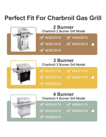 Piezas de Repuesto Criditpid para Parrilla Charbroil 2 Quemadores