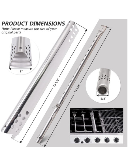 Piezas de Repuesto Criditpid para Parrilla Charbroil 2 Quemadores