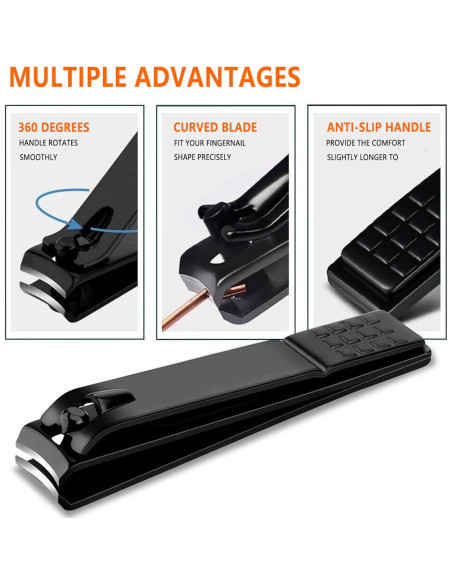 Juego de Manicura Fenlebeneil 8 Piezas Negro-Naranja Juego de Manicura Fenlebeneil 8 Piezas Negro-Naranja