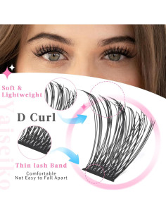 Extensiones de Pestañas en Racimos Yaiseiko 72pcs 8-16mm D Curl 2
