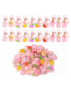 Juego de 20 llaveros de capibara rosa - Regalos de fiesta