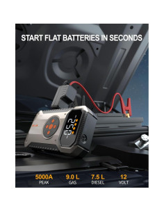 Arrancador de Salto Portátil Geeneu W200 5000A con Compresor 2