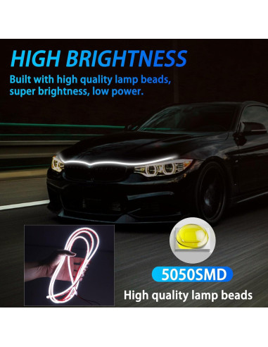 Tira de Luz LED YUGUANG 70" para Capó Ámbar y Blanco