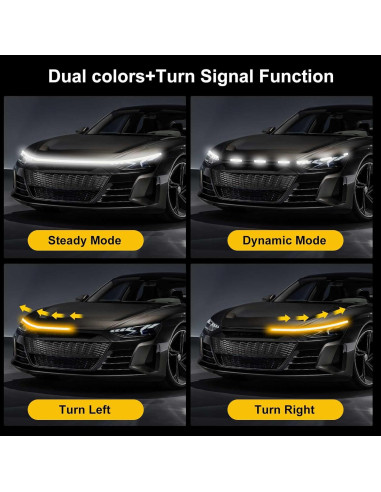 Tira de Luz LED YUGUANG 70" para Capó Ámbar y Blanco