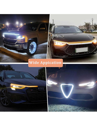 Tira de Luz LED YUGUANG 70" para Capó Ámbar y Blanco