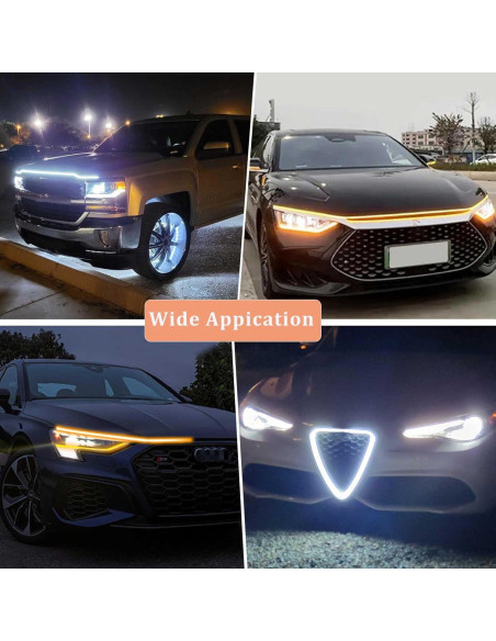 Tira de Luz LED YUGUANG 70" para Capó Ámbar y Blanco