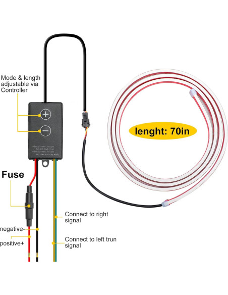 Tira de Luz LED YUGUANG 70" para Capó Ámbar y Blanco