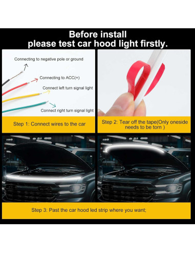 Tira de Luz LED YUGUANG 70" para Capó Ámbar y Blanco