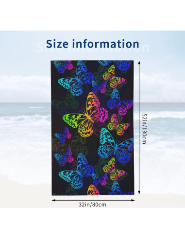 Toalla de Playa VOOHDDY Grande Microfibra Secado Rápido 130x80cm