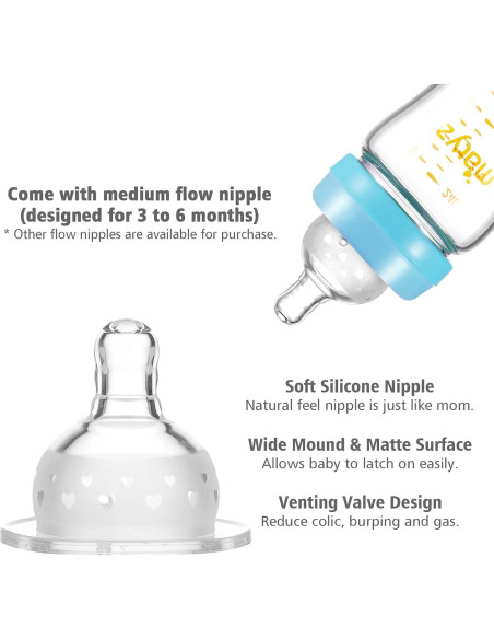 Botella de Alimentación Matyz 8 Oz Vidrio Borosilicato Sin BPA