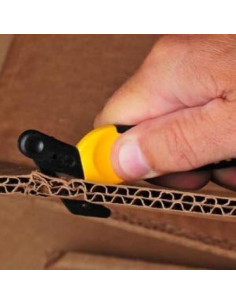 Corta Cajas Klever XChange Azul, Cuchillo de Seguridad Ergonómico 2