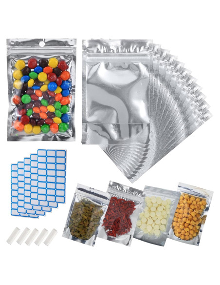 Paquete de 100 Bolsas Mylar Recerrables 10x15 cm Circloophs