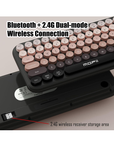 Teclado Inalámbrico Compacto Lomiluskr TKL Bluetooth 2.4G Negro