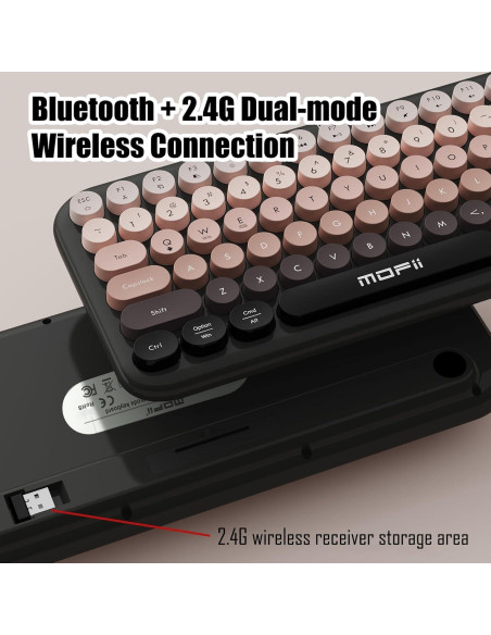 Teclado Inalámbrico Compacto Lomiluskr TKL Bluetooth 2.4G Negro