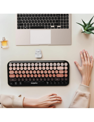 Teclado Inalámbrico Compacto Lomiluskr TKL Bluetooth 2.4G Negro