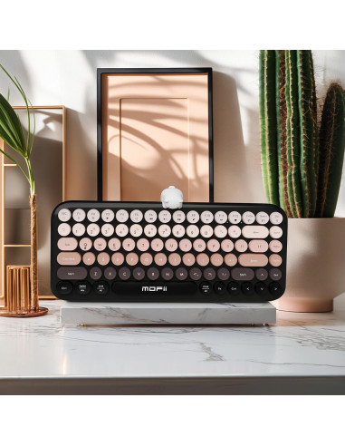 Teclado Inalámbrico Compacto Lomiluskr TKL Bluetooth 2.4G Negro