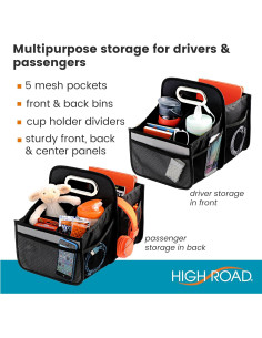 Caddy Organizador de Asiento Carro High Road Negro 34x24cm 2