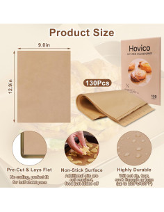 Hovico 130 Hojas de Papel Pergamino Anti-adherente 22.86x33.02 cm 2