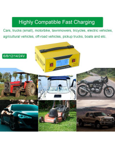 Cargador de Batería Automotriz JYEASTZ 6-24V 0-10A Inteligente 2