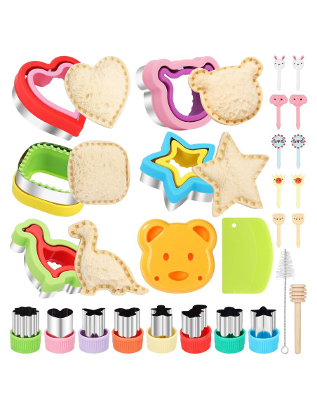 Juego de Cortadores y Selladores de Sándwich CokiArt 27 Piezas Juego de Cortadores y Selladores de Sándwich CokiArt 27 Piezas