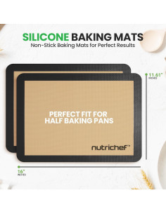 Tapetes de Silicona NutriChef - 2 Reutilizables 42x29.5cm 2