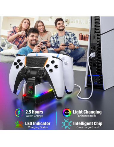 Estación de Carga RJAD para Controladores PS5 - Carga Rápida