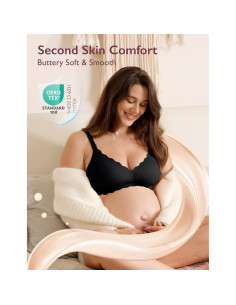 Sostén de Lactancia Momcozy Sin Costuras Negro Pequeño 2