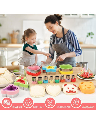 Juego de Cortadores y Selladores de Sándwich CokiArt 27 Piezas