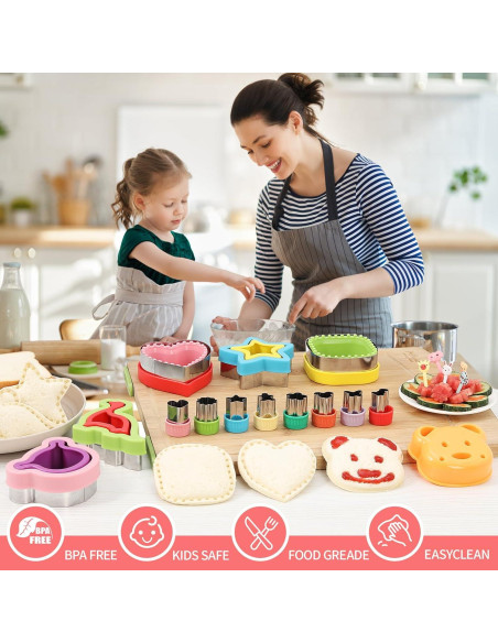 Juego de Cortadores y Selladores de Sándwich CokiArt 27 Piezas Juego de Cortadores y Selladores de Sándwich CokiArt 27 Piezas