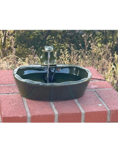 Fuente de Agua Solar Cerámica Verde ASC para Jardín 3.49kg 2