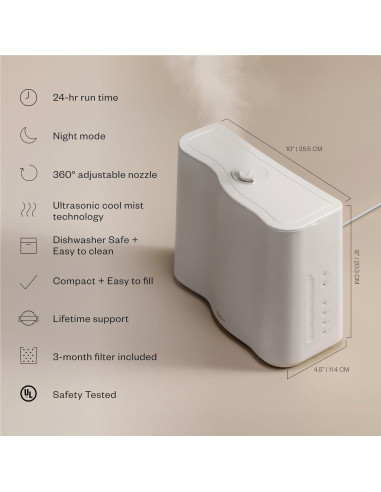 Paquete Humidificador Cloud Vitruvi + Filtro 3 Meses + Tabletas