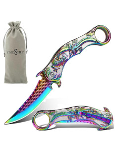 Cuchillo Plegable Vividstill con Dragón 3D - 22.9 cm EDC