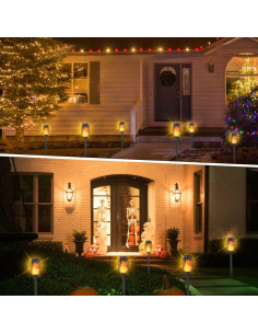 Antorchas Solares EOYIZW 8 Pack con Llama Parpadeante IP65 2