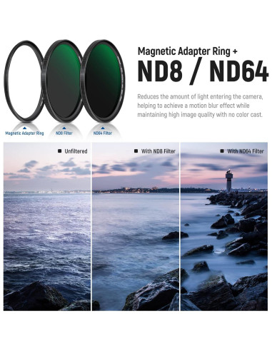 Filtro de Lente ND Magnético NEEWER 58mm 5 en 1 con Difusión