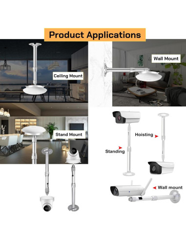 Soporte de Techo Extensible CTXSUMTEC para Cámaras Dome 30-60cm