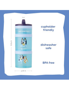Contenedores apilables Whiskware Bluey para refrigerios - 3 tazas 2
