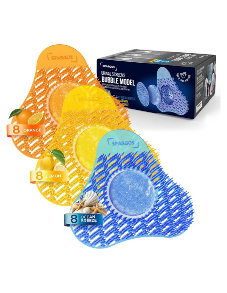 Pantallas de Urinal Desodorantes Spargos 24 Piezas - 3D Onda
