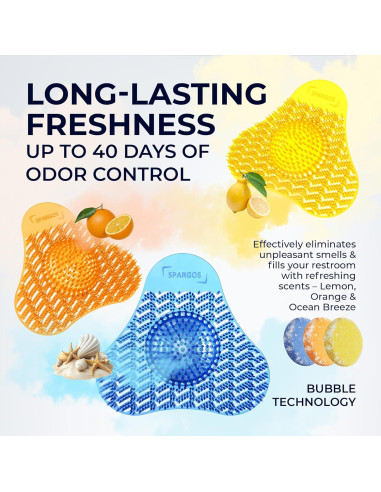 Pantallas de Urinal Desodorantes Spargos 24 Piezas - 3D Onda
