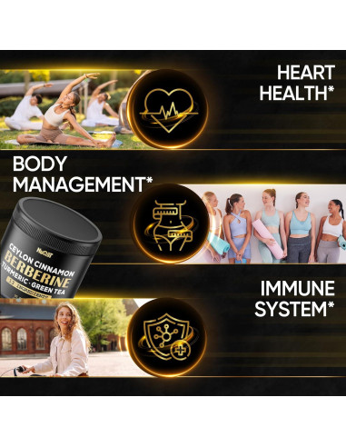 Suplemento de Berberina NUQIIT con Cúrcuma y Té Verde - 90 Cápsulas