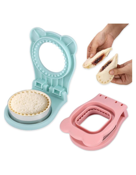 Juego de cortador y sellador de sándwiches cuadrados y redondos