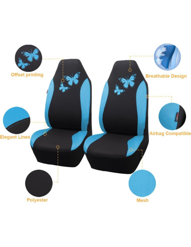 Cubiertas de Asiento de Coche Flying Banner FB-077 Azul Menta