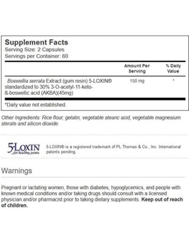 Vitacost Extracto de Boswellia 5-Loxin-AKBA 150 mg - 120 Cápsulas