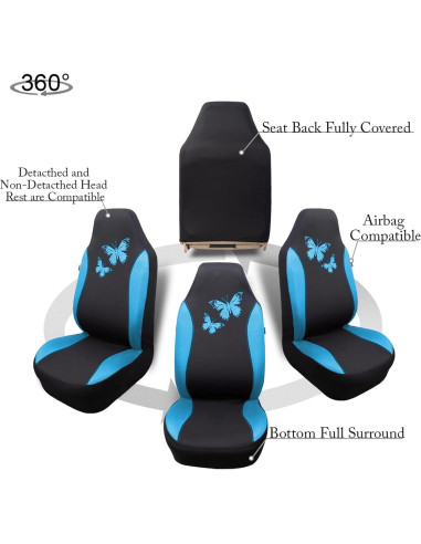 Cubiertas de Asiento de Coche Flying Banner FB-077 Azul Menta