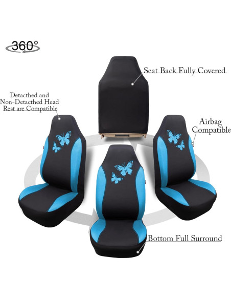 Cubiertas de Asiento de Coche Flying Banner FB-077 Azul Menta