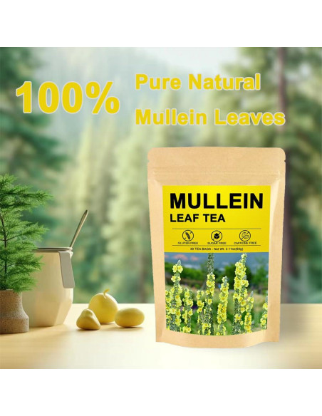 Té de Hoja de Mullein Manlazuli - 30 Bolsitas Sin Cafeína